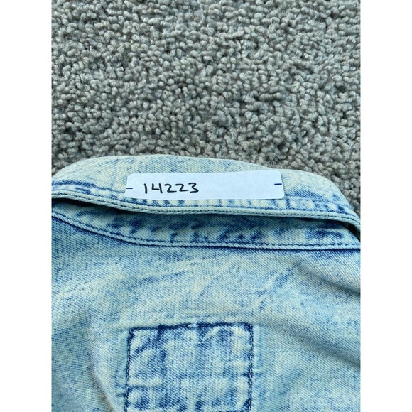 VINTAGE Calvin Klein Dress Womens 5/6 Blue Acid Wash Button Front Pockets 80s - Picture 15 of 15